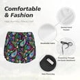 thumbnail image 4 of Pofeuu Watercolor Floral Paisley Print Women's Athletic Shorts Running Workout Shorts Tummy Control Quick Dry Gym Shorts with Pockets Double layer sports shorts-XX-Large, 4 of 7