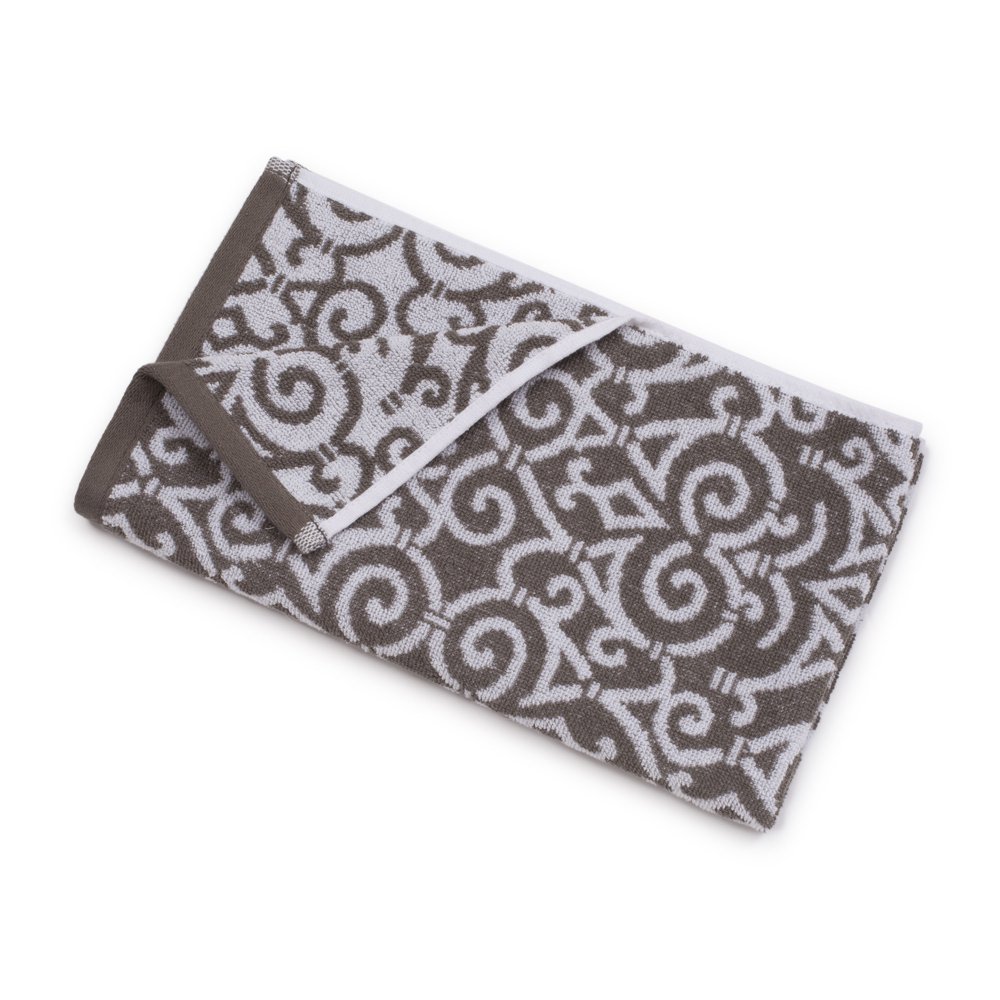 Martex Iron Gate Performance Jacquard Gray Hand Towels 2 Pack