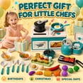 thumbnail image 6 of JoyStone 66PCS Kids Pretend Play Kitchen Set with Lights, Sounds & Mist, Rice Cooker, BBQ Grill, Cookware & Cutting Food, 6 of 11