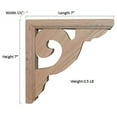 thumbnail image 7 of BingLTD - 7 Inch Red Oak Scroll Shelf Bracket - Set of 2 (BRK7S-OAK-UNF), 7 of 7