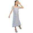 thumbnail image 1 of HAWEE Princess Costume for Girls Snow Sequins Dress Costumes With Shining Long Cape(Short Sleeve), 1 of 7