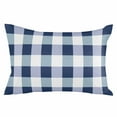 thumbnail image 2 of Navy Blue Plaid Throw Pillow Cover, Pillowcase Protectors with Zipper, Breathable Decorative Lumbar Pillow Case Cover, Spring Farmhouse Buffalo Checkered Pillow Shams for Couch Sofa 12x20Inch, 2 of 8