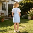 thumbnail image 7 of Bainana Kids Girls Sleeveless Plaid Printed Overalls Dress With Pocket Comfortable Casual Child Suspender Dress For Outdoor Play Size 8-9 Years Sky Blue, 7 of 7
