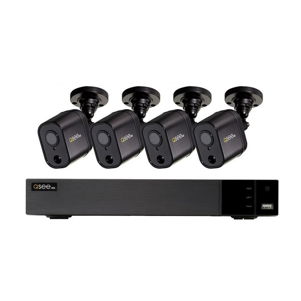 QSee 8 Channel Security DVR System with 41080p PIR Bullet Cameras