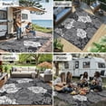 thumbnail image 6 of KUETH 6'x 9' Outdoor Rug Plastic Waterproof Outside Foldable Flower Mat UV Resistant Patio RV Deck Carpet,Black White, 6 of 6