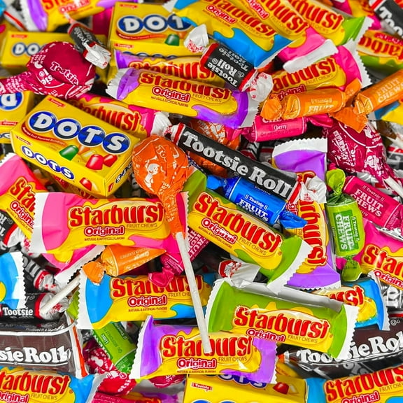 Assortit 1.5 lb Candy Mix with Starburst, Tootsie Rolls, Dots & Pops – Individually Wrapped Fruit Chews for Parties, Holidays & Sharing