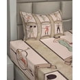 thumbnail image 3 of Ambesonne Vintage Fitted & Top Sheet Set with Sham, Circus Acrobats Gymnast, Pink Beige, 3 of 5