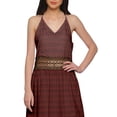 thumbnail image 2 of Moomaya WoMen's Sleeveless Maxi Dress With Trim Lace Spaghetti Strap Summer Wear, 2 of 6