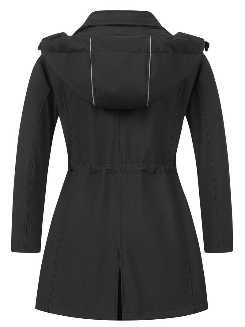 Chrisuno Women's Plus Size Trench Coats With Hood Womens Winter