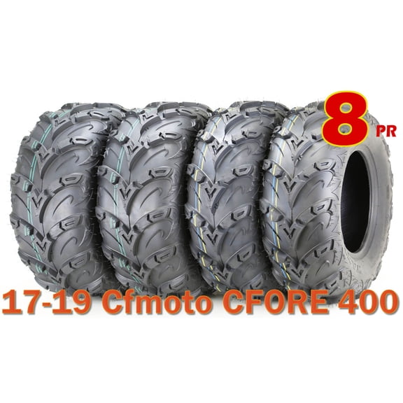 Full Set 17-19 Cfmoto CFORE 400 Tires 25X8X12 25X10X12 8PR Mud Sling