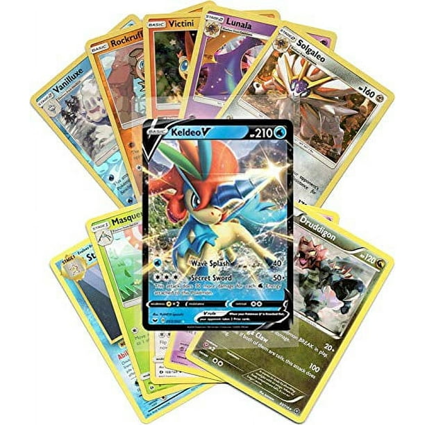 Pokemon, 50 Card Assorted Lot, Includes 1 V Card, 5 Holo or
