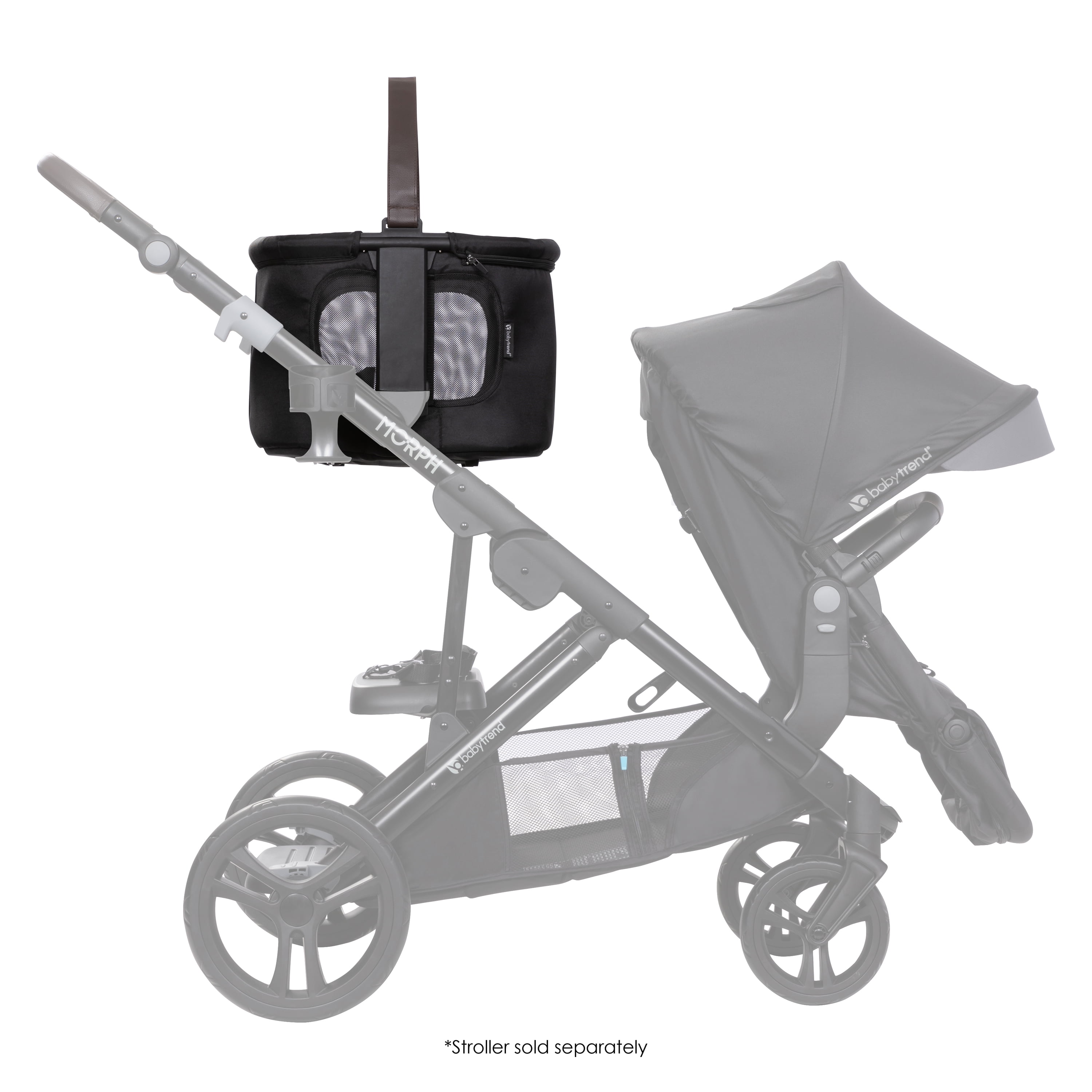 Baby Trend Modular Storage Basket for Morph Single to Double Stroller, Black