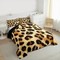 thumbnail image 3 of Manfei Cheetah Print Full Size Comforter Sets,Brown Black Bedding Comforter Set,Leopard Pattern Bedding Sets For Teens,Super Cozy Room Decor Reversible,3pcs, 3 of 8