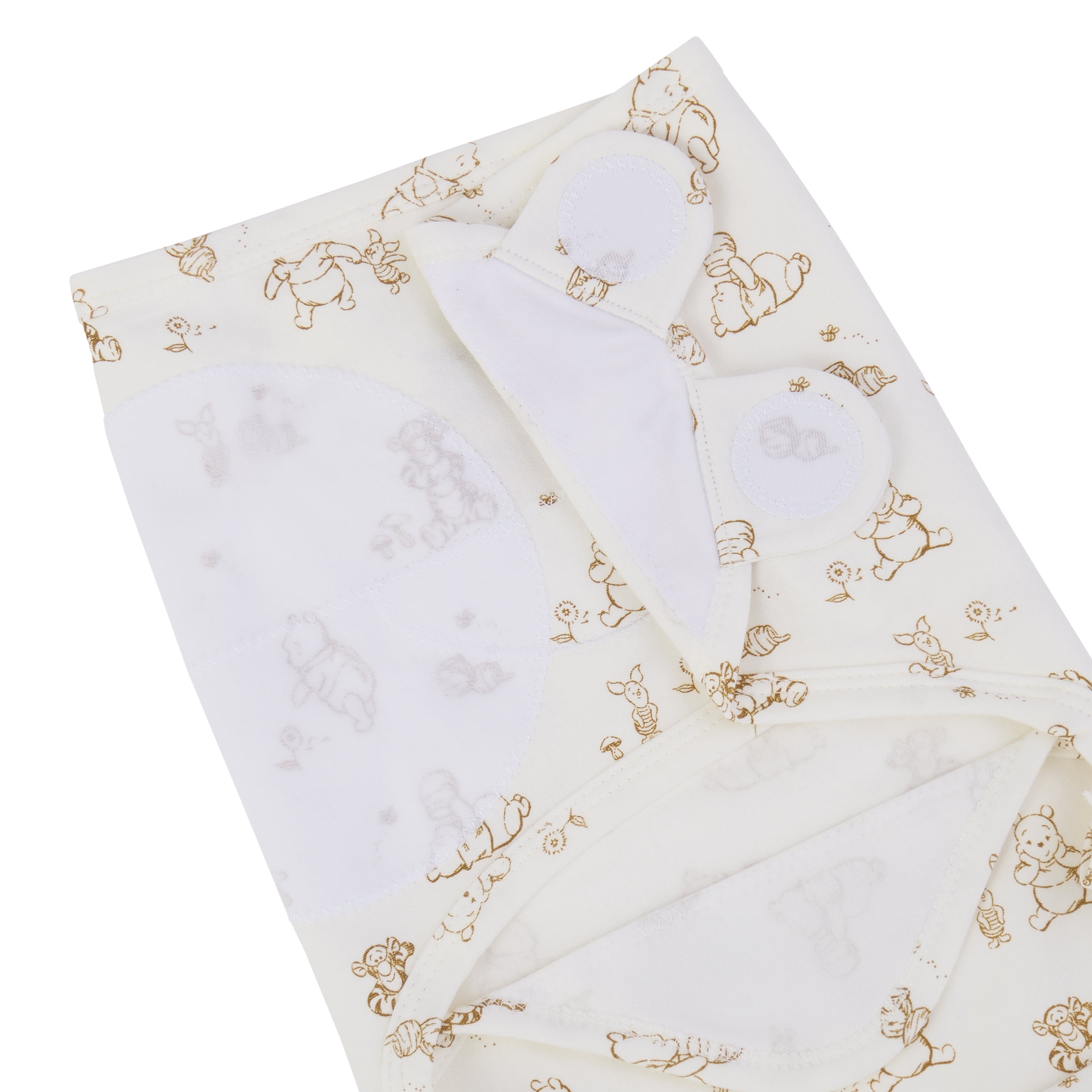 Disney Winnie the Pooh Adjustable Swaddle Wrap, Ivory, Brown, Infant Unisex, Cotton