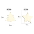 thumbnail image 2 of Adornos navideños de madera para manualidades, 20 piezas DIY Kit de recortes de madera sin terminar para niños y adultos Decoración colgante de árboles de Navidad, 2 of 5