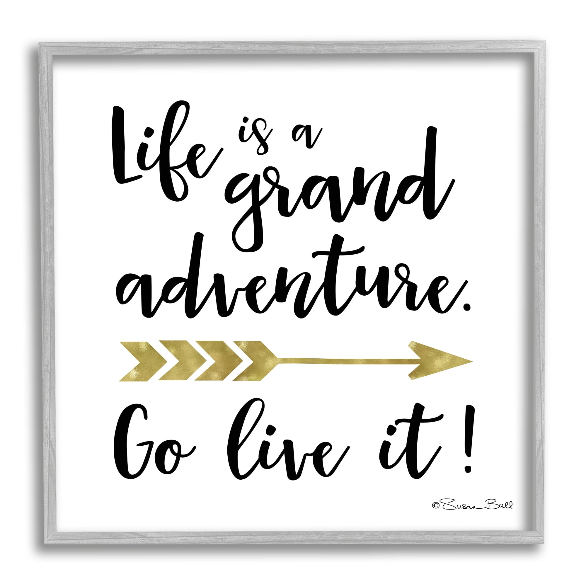 Stupell Industries Life is a Grand Adventure Boho Inspirational Sign,24 x 24, Design by Sn Ball