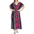thumbnail image 2 of HAPPY BAY Women's Summer Loose Caftan Long Boho Sleepwear Loungewear Dashiki House Dress for Women 3X-4X Punch, Ethnic, 2 of 3