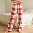 thumbnail image 4 of Ohufall Pajama Pant for Women Plaid Elastic Waist Soft Pant Sleep Lounge Comfort Casual Sleepwear, 4 of 9