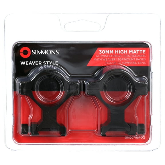 Simmons Classic Ring, Matte Black, 30mm High, Aluminum
