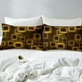 thumbnail image 5 of Geometry Yellow Black Kids Sheets,Geometric Grid Lines Sheet Set Twin Size For Boys Girls Room Decor,Square Bed Sheets Set Gradient Cubes Modern Top Sheet, 5 of 7