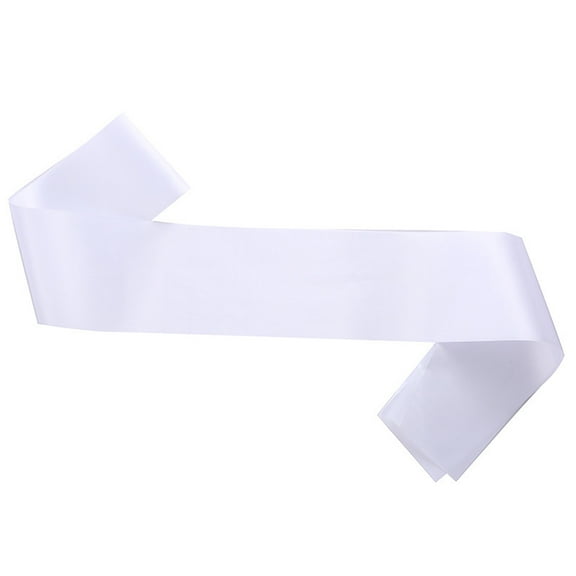 XmhyTop-A Blank Satin Sash, Wedding Sash, DIY Graduation Pageant Sash 160*9.5cm, 2 Pcs, White