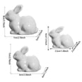 thumbnail image 3 of Mini Ceramic Rabbit Figurines Set of 1-3Pcs, Porcelain Easter Bunny Tabletop Decorations, Modern Vintage Rustic Farmhouse Centerpiece for Tray, Mantels & Home Decor, 3 of 4