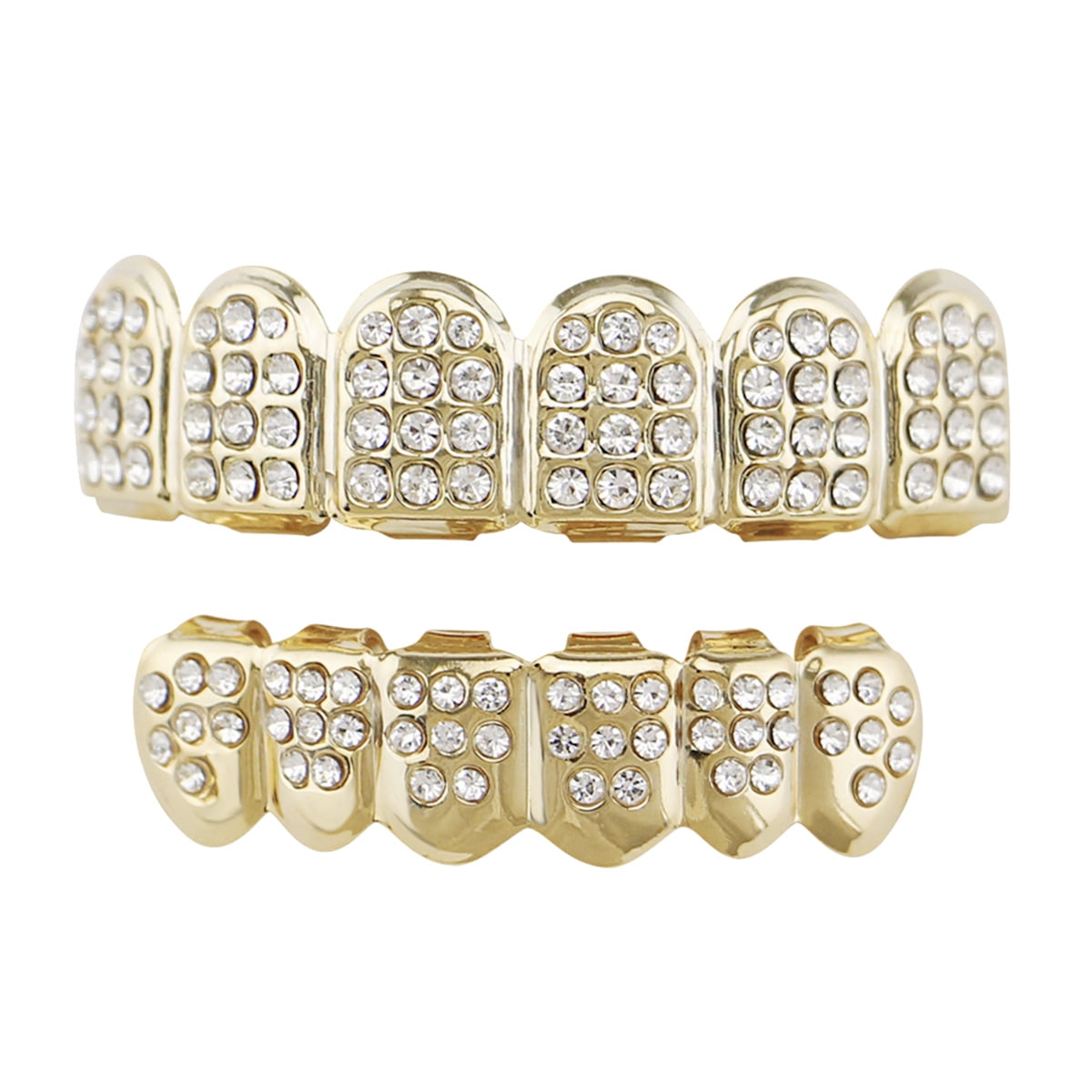 1 Set Dentures Sleeves Gold-plated Drill Hip Hop Dentures False Teeth