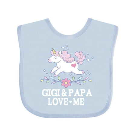 

Inktastic Gigi and Papa Love Me Girl Unicorn Gift Baby Girl Bib