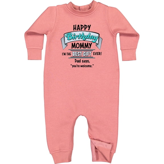 Inktastic Happy Birthday, Mommy I'm the Best Ever in Blue Baby Fleece Romper