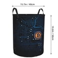 thumbnail image 2 of DouZhe Paniers à Linge Imperméables et Pliables, Impressions Bitcoin Btc, Panier Circulaire avec Poignées, 2 of 6