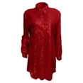 thumbnail image 4 of ShomPort Sequin Dress for Women Buttons V Neck Long Sleeve Sparkly Dresses Fall Fashion Cocktail Party Club Dress, 4 of 4