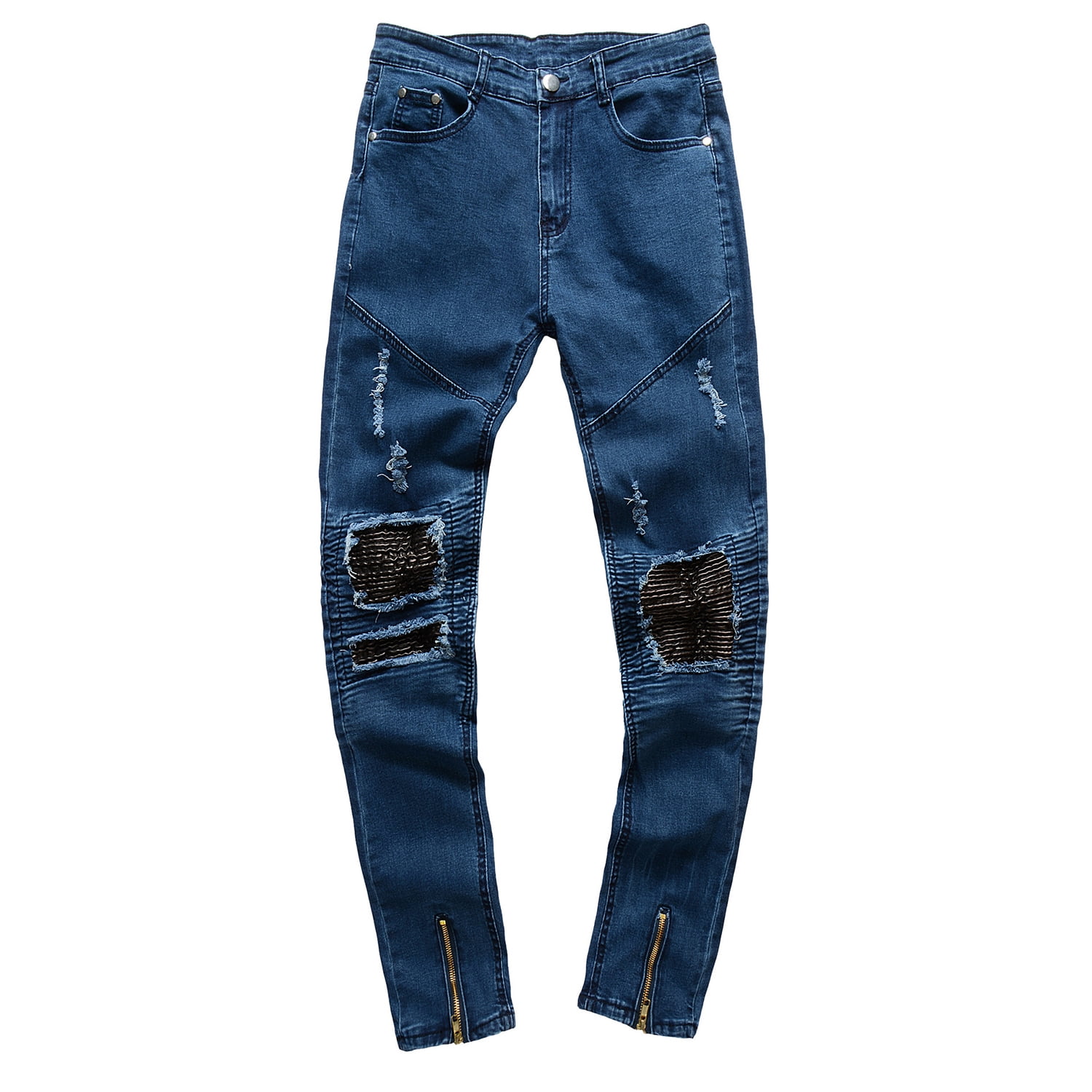 NHT\u0026WT Mens Biker Jeans Slim Fit Plus 