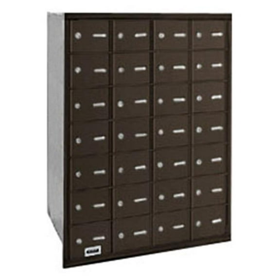 4B Horizontal Mailbox - 28 A Doors - Bronze - Rear Loading - USPS Access