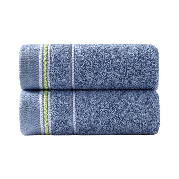 Kyusrd 2Pcs Cottons Hand Towels for Thick Soft Highly Absorbent Face Towels Bathroom Hand Towels For Face Washing Showers Spa Daily Use,Dark Blue-2Pcs,33x73cm