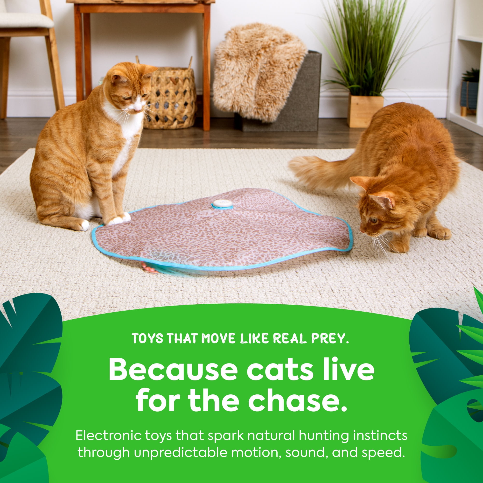 Instincts by SmartyKat Hidden Hijinks Electronic Motion Concealed Teaser Wand Cat Toy