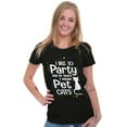 thumbnail image 4 of Cat Loving Introverts Funny Party Womens Slim Fit Graphic Tee Brisco Brands S, 4 of 5
