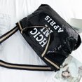 thumbnail image 1 of Bolsa de compras cruzados con lentejuelas y letras para mujer, de hombro grande (negro) Likrtyny Para Estrenar, 1 of 9