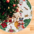thumbnail image 5 of FMSHPON Christmas TreeSanta ClausGift Xmas Christmas Tree Skirt Stand Mat for Holiday Party Decoration Indoor Outdoor 48 inches, 5 of 6