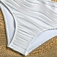 thumbnail image 7 of Babcutegg Girls Two-Piece Printed Swimsuit Set – White Wavy Pattern Top and Matching Bottom with Floral Embellishments for Summer Swimwear White Size 12, 7 of 7