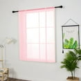 thumbnail image 6 of Yipa Tie Up Window Curtains, Sheer Window Drapes,Short Curtain Scarf,Cafe Kitchen Curtain Valance,Rod Pocket Curtain Panel Pink 39.3" Width x55" Length 2-Panel, 6 of 9