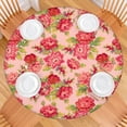 thumbnail image 2 of Pioneer Flower Floral Print Pattern Round Fitted Tablecloth with Elastic Edge,Dining Table Cover Waterproof,Outdoor Round Tablecloth for Camping,Dining,Indoor and Outdoor, 2 of 7