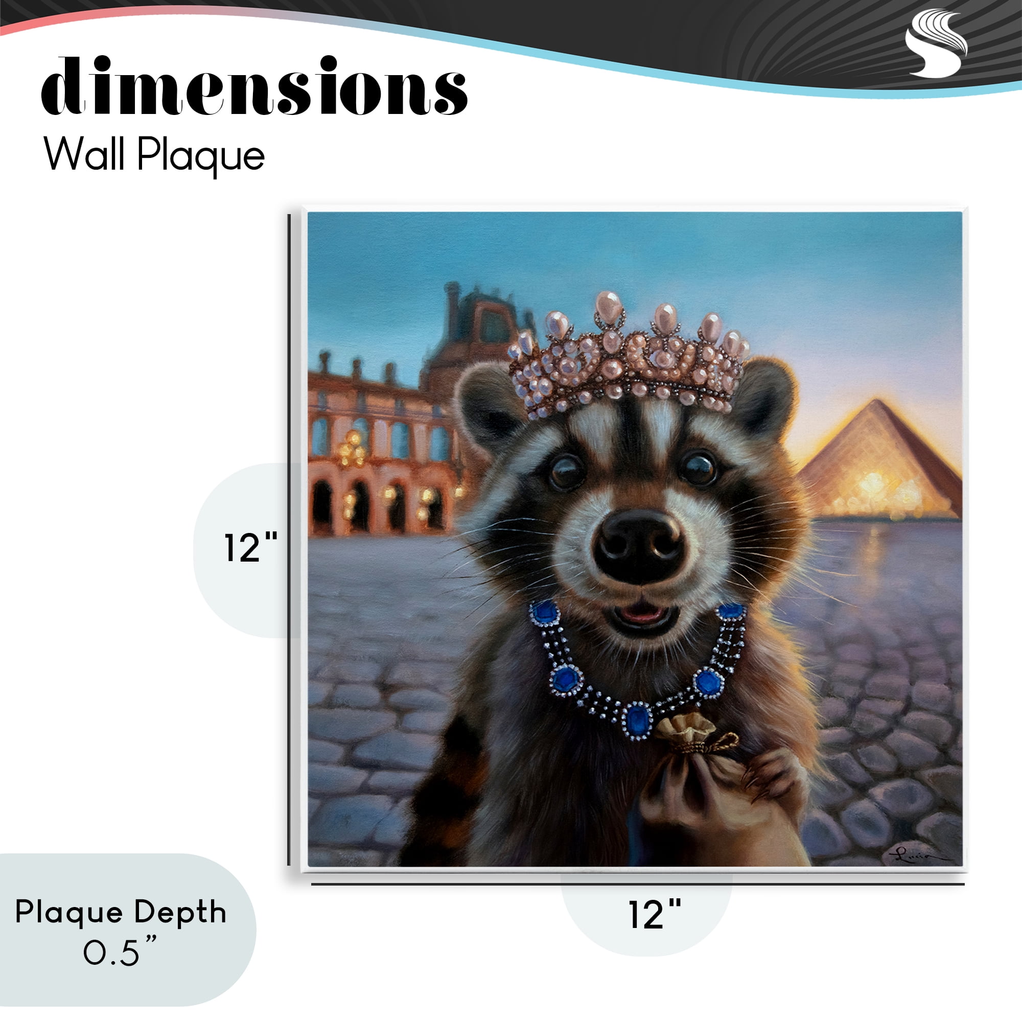 Stupell Industries Louvre Loot Raccoon Wall Plaque Art, design by Lucia Heffernan
