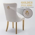 thumbnail image 6 of Glavbiku Modern High End Velvet Dining Chair Set of 2,Dining Room Rivets Chairs with Gold Legs,Beige, 6 of 12