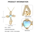 thumbnail image 2 of Coachuhhar Cross Necklace 925 Sterling Silver Heart Moonstone Pendant Necklace Cross Jewelry Gifts for Women, 2 of 7