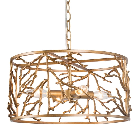 LNC Unique 4-Light Antique Brass Gold Modern/Contemporary Cage LED Chandelier, Dining Room, Foyer, Bedroom Chandelier,15.5"Dx10"H,EIAUNEWM1381897|Walmart Canada