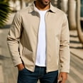thumbnail image 2 of Miluxas Mens Lightweight Jackets Full Zip Business Casual Windbreaker Fall Golf Coat Jacket with Pockets Khaki L(L), 2 of 9