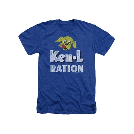 Ken-L Ration Dog Food Brand Distressed Logo and Mascot Adult Heather T-Shirt Tee
