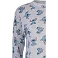 thumbnail image 2 of Disney Women's Lilo and Stitch Long Sleeve Shirt, Printed Allover Cropped Top Shirt Heather Grey - M, 2 of 8