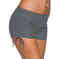 thumbnail image 4 of Women Low Waist Solid Color Side Strap Swim Trunks, 4 of 5