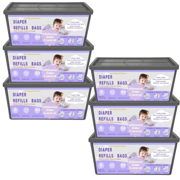 Diaper Easy Roll Refill Bags，60 Lavender Scented Diaper Pail Refills，Holds Up to 8400 Newborn Diapers，Superior Odor Control，Compatible with XIULINnie Easy Roll Signature & Platinum Pails